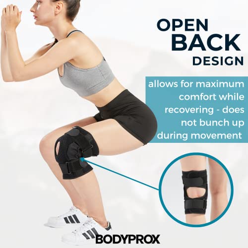 Bodyprox Hinged Knee Brace for Men and Women, Knee Support for Swollen ACL, Tendon, Ligament and Meniscus Injuries - size: X-Large (Pack of 1)