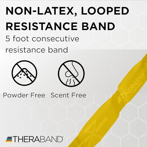 THERABAND CLX Resistance Band with Loops, 5-Foot Band - color: Level 1 / Light - Yellow