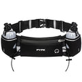 PYFK Running Belt with Water Bottles, Hydration Belt for Men and Women, Water Bottle Holder Running Pouch Water Belt, Fanny Pack Fits 7 inches Phones, Waist pack for Runner Jogging - color: Black