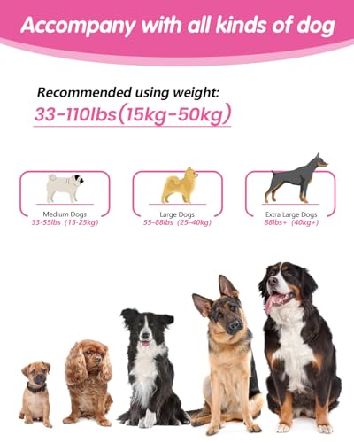 Hands Free Dog Leash, Multifunctional Crossbody Dog Leash - color: RoseRed, size: Large-5.9-9.5ft