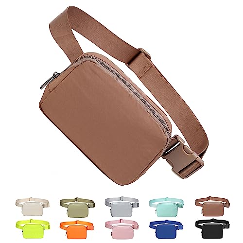 Tapp Collections Unisex Mini Crossbody Belt Bag with Adjustable Strap Small Waist Pouch for Workout Running Traveling Hiking - Brown - color: Brown