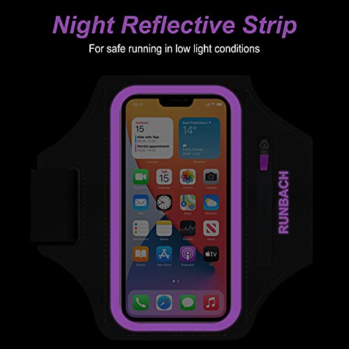 Armband for Samsung Galaxy S26/S25/S24/S23/S22/S21/S20/S10/S9/S8,Galaxy A01/A8/A10e/A20e/A41/M01/Xcover 5,Water Resistant Sport Armband with Zipper Slot for Galaxy Buds (Purple) - color: Purple