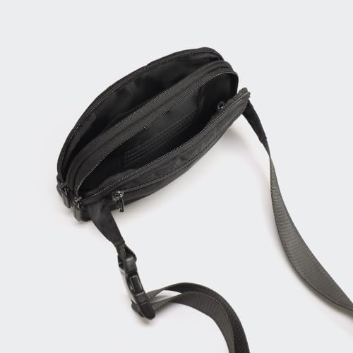 Pander Nylon Fanny Pack Belt Bag for Women with 5 Zipper Pockets - color: Black Onyx