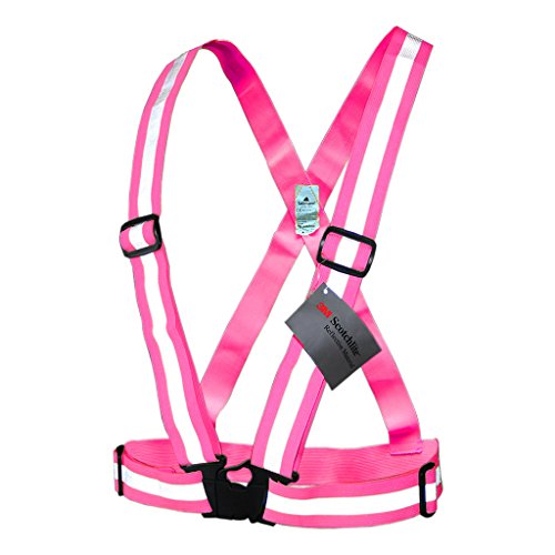 Salzmann Adults Reflective Cross Belt | Hi Vis Adjustable Safety Harness - color: Pink (Adult)