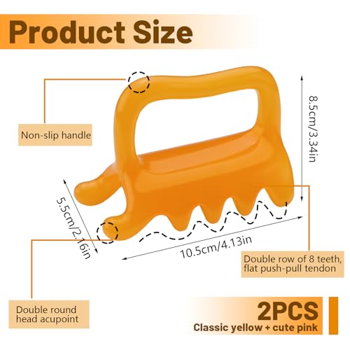 2 Pieces Fascia Massage Tool Blaster for Lymphatic Drainage Myofascial Release Muscle Knots Trigger Points, Handheld Resin Cellulite Massager for Body Tension Relief, Promote Circulation Legs