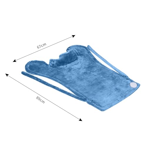 26" x 35" Flannel Neck&Shoulder&Back Heating Pad with 12 Temperature Settings& Countdown Timer,Pain Relief for Back/Neck/Shoulders/Menstrual Pain(Light Blue) - color: 03-light Blue