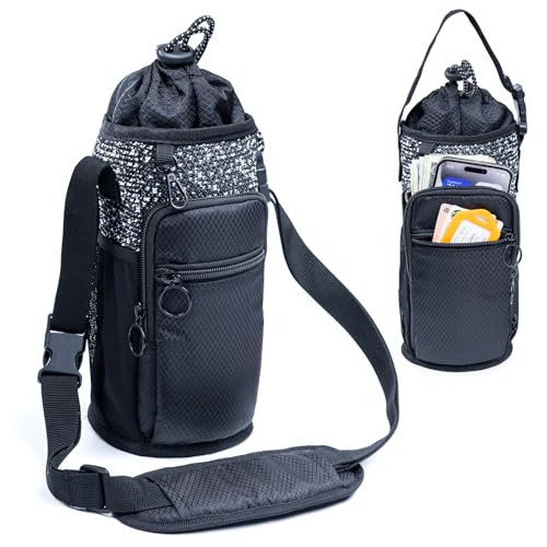 Water Bottle Holder with Strap, Water Bottle Carrier Bag - size: Medium