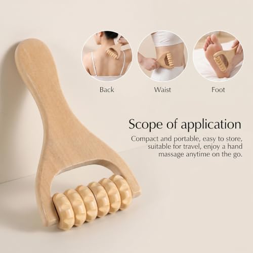 Wooden Massage Roller, Manual Handheld Wooden Rollers for Massage