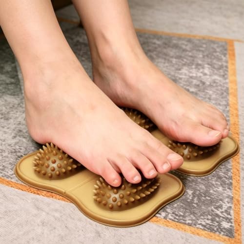 Foot Massager Roller, Oval Shaped Massage Mat, 7.28 X 4.92 in - Yellow