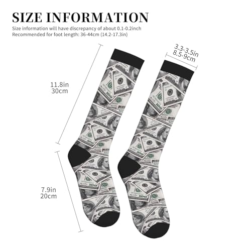 Compression Socks, Unisex 15-20 mmHg Knee High Support Socks - color: Dollar