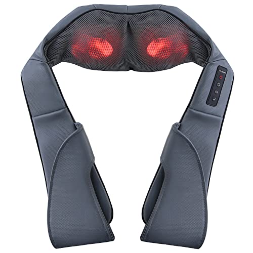 TRIDUCNA Shiatsu Neck Back and Shoulder Massager with Heat - Electric Deep Tissue 3D Kneading Massage Pillow for Lower Back, Calf, Legs, Full Body Muscle Relaxation, Home, Office, and Car Use