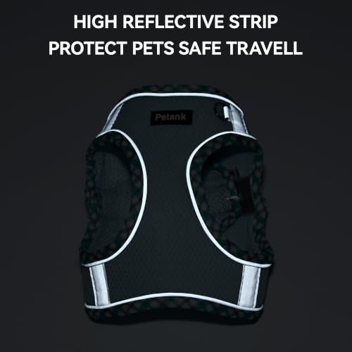 Petank Step in Dog Harness No Pull and Leash for Small Medium Dogs Cats. - color: Light Blue, size: XXXS