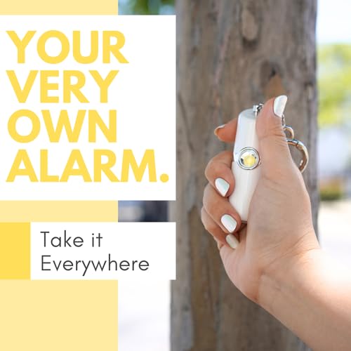 Securityman Personal Alarms for Women | Loudest Safety Alarm Keychain (130dB Siren and SOS Strobe Light) Everyday Personal Safety Devices for Women - White - color: White