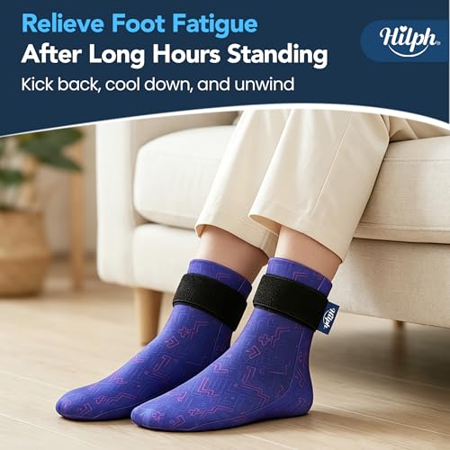 Hilph Ice Pack Socks for Full Foot Pain Relief 2Pcs, Hot Cold Therapy Socks - style: Blue