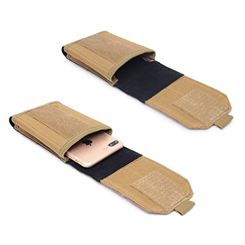 Universal Tactical MOLLE Holster Army Mobile Phone Belt Pouch EDC Security Pack Carry Accessory Kit Waist Bag Case Compatible iPhone 13 Pro X XS Max XR 7 8 6/6s Plus Samsung Galaxy S10 S9 S8 Plus - color: #D (Big)