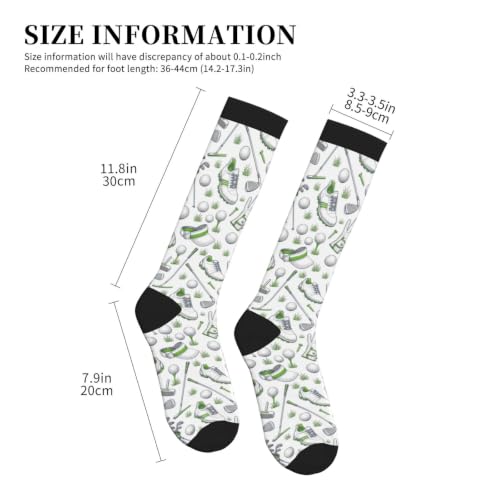 Compression Socks Knee High Circulation Support Socks For Women Men Athletic Running Hiking Cycling - color: Golf