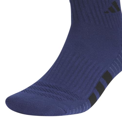 adidas Men's Cushioned Socks 3 Pairs - color: Dark Blue/White/Cool Light Heather/4.0/Quarter, size: X-Large, style: Quarter