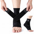 ABIRAM Ankle Brace Compression Sleeve with Adjustable Support Strap - color: Black, size: Small