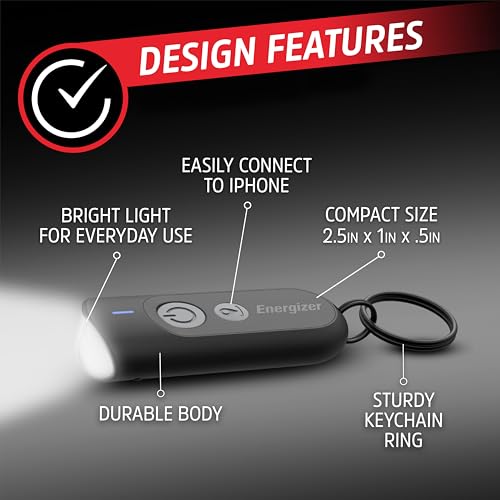Energizer Find Me Keychain Light, Apple Find My Bluetooth Tracker, Black - color: Black