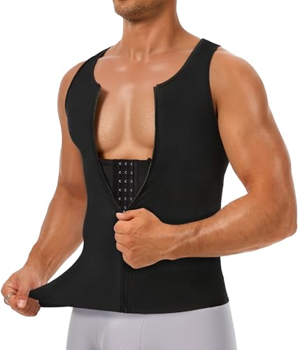 TAILONG Men's Compression Shirt - Shapewear Slimming Undershirt Tummy Control & Gynecomastia Vest Body Shaper Tank Top - color: Black, size: Small