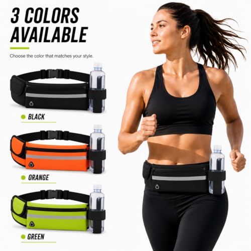SPORT WAIST PACK Orange Waist Bag Hydration Running Belt - color: Orange
