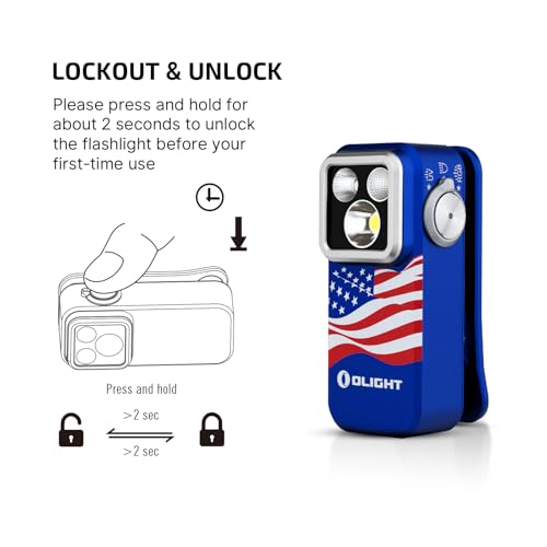 OLIGHT Oclip Pro S Rechargeable EDC Clip-on Flashlight, Stars Stripes - color: Stars & Stripes Edition