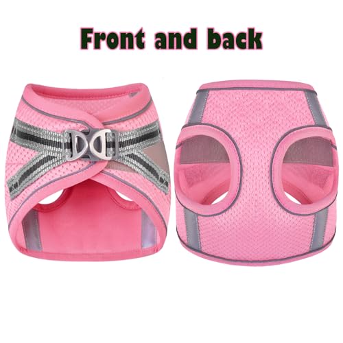 Cat Harness and Leash Set, Adjustable Soft Vest with Reflective Strap - color: pink-2, size: Small(chest:9''-11.5'')
