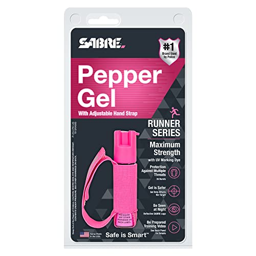 SABRE Runner Pepper Gel Spray for Running, Walking & Personal Safety - color: ראנר ורוד