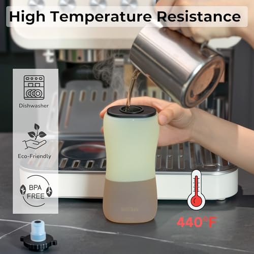 Handheld Running Water Bottle, Collapsible Silicone Foldable 350mL - color: Translucent Yellow