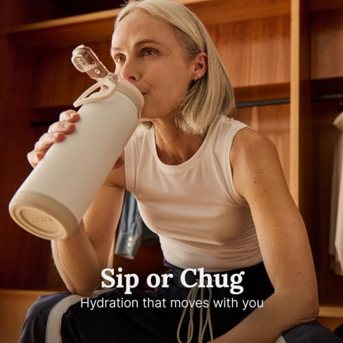 ZULU Powerfill Pro 24oz Stainless Steel Sip or Chug Water Bottle, Ash - color: Ash, style: 24oz