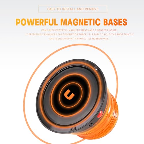 Battery Operated Amber Strobe Beacon Light w/Magnetic Base 2-Pcs - color: 2-Pcs Amber