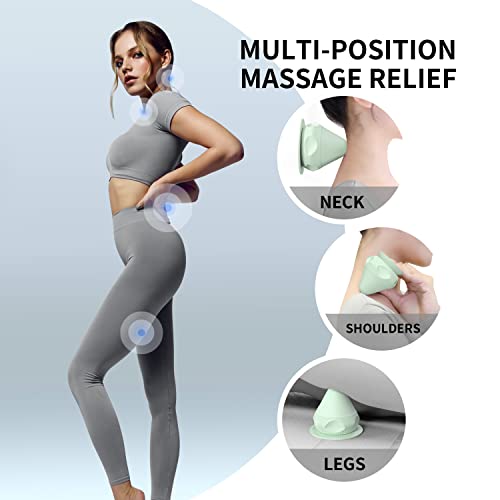 Mountable Self-Massage Ball Handfree with Suction Cup,Deep Tissue Back Sore Muscle Knot Massager,Myofascial Release,Manual Massage Balls, Foot Plantar Fasciitis, Back Stress Relief - Green - color: Green
