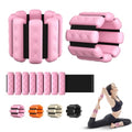 Pilates Wrist and Ankle Weights for Women - Adjustable Weighted Bangles for Men, 2 lbs Weighted Arm Bands Foot Leg Weights for Walking, Yoga, Training, Exercise, Running, Set of 2 (1LB Each) - color: Light Pink