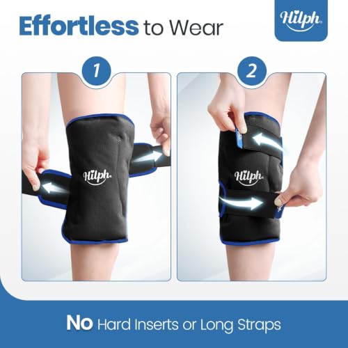 Hilph Ice Pack for Knee Pain Relief, Z-Shaped for Bendable & 360°Coverage - color: Black