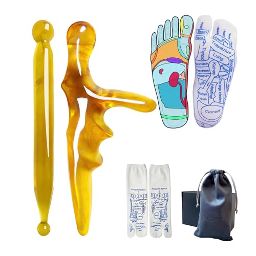 Foot Massager & Reflexology Socks for Pain Relief - color: Amber