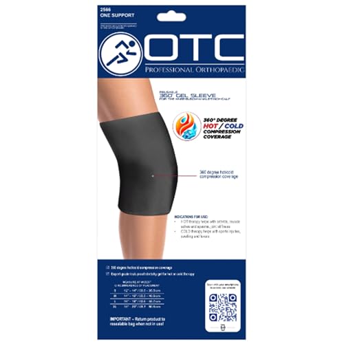 OTC Multi-Use Reusable 360 Degree Gel Sleeve for Thigh, Knee, Arm, Elbow or Calf, Hot or Cold Compression for Back Pain Relief, Large - size: Large