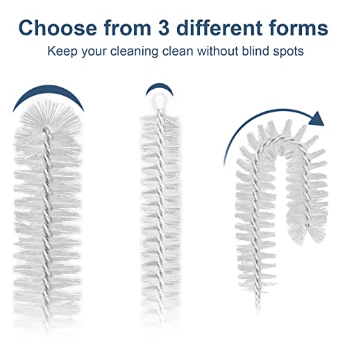 Ixiaoyoo 12 Pcs Straw Cleaner Brushes Set, 8.2 Inch Nylon Cleaning Brush - color: 8.2 Inch White
