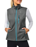 Little Donkey Andy Women's Lightweight Vest Windproof Sleeveless Jacket - color: Pure Gray, size: X-Small