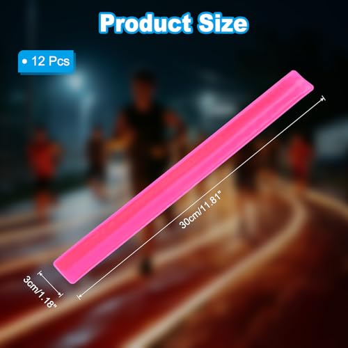 PATIKIL Reflective Slap Bands Snap Bracelet - color: Pink