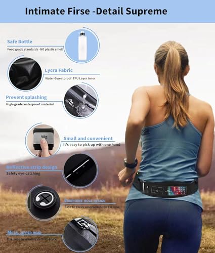 SENIKO Running Belt Hydration with Bottles,Fanny Pack Water Bottle Holder, Zipper Waist Pouch Fits Most phones,Zerobounce Design for Cycling Climbing Marathon (upgradation) - style: Upgradation
