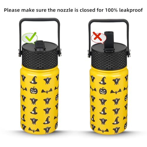 BJPKPK Insulated Water Bottle, 15oz Stainless Steel with Straw Lid - color: Halloween, style: 15oz