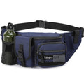 Tactical Fanny Pack，Military Waist Bag Hip Belt Bumbag Utility Bags for Fishing Hiking Hunting with Mesh Water Bottle Holder Pouch (DarkBlue) - color: DarkBlue