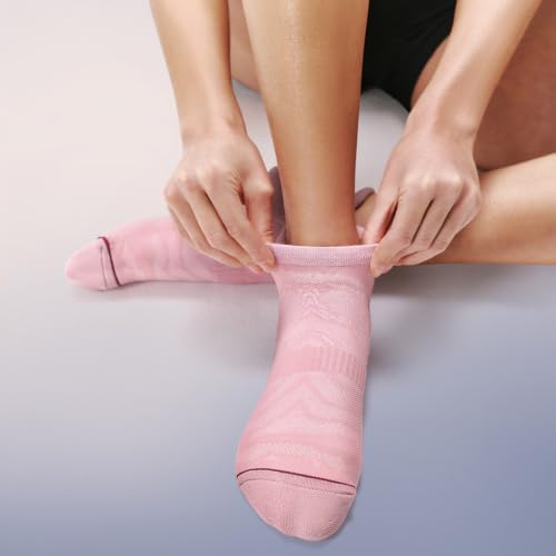 FITRELL Men's 6 Pack Ankle Running Socks Low Cut Cushioned Athletic Sports Socks 7-9/9-12/12-15 - color: Berry Dusk, size: 7-9