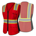 Safety Vest for Women 9 pockets Womens Safety Vest, Red XL - color: Red, size: X-Large