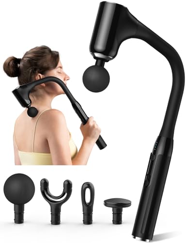 FVZ Massage Gun for Deep Tissue Back Massage with Extended Handle, Black