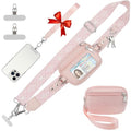 Phone Lanyard Wallet Crossbody Strap To Save The Bag For Girls - color: Pink