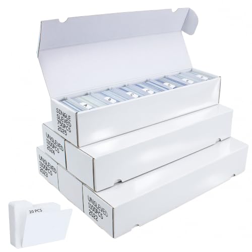 Trading Card Storage Boxes 6 Pack, Heavy Duty 6600 Ct Bulk Cardboard Card Organizer for MTG, TCG, Basketball Sports Collectible Game Cards, Waterproof Laminated, Acid-Free, Easy Assembly - size: 6 piece 14in for Standard