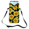 GLOBLELAND Sunflowers Cell Phone Sleeve Pouch Case Bag 7.1×3.9 inch Flowers Shockproof Universal Phone Bag with Crossbody Strap Neck Lanyard for Women Men Phone Headphones Watch - color: Sunflowers