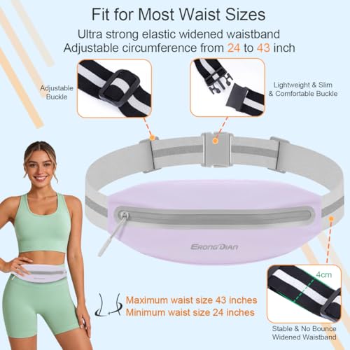 Slim Running Fanny Pack, Water Resistant Running Belts, Purple - color: 04 - Light Purple