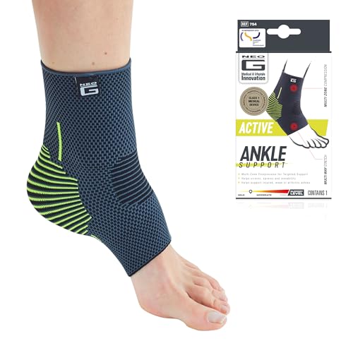 Neo-G Ankle Compression Sleeve Sports – Active – Ankle Compression Sleeve for Running - Lightweight, Elastic, Helps with Strains, Weak Ankles, Injury Recovery, Ankle Swelling Relief - XL - size: X-Large: 27 - 32 cm / 10.6 - 12.6 in